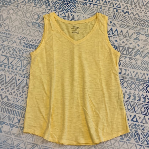 Chico’s Yellow The Ultimate Tee Tank - Picture 1 of 5